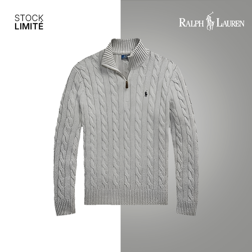 Cotton Twisted Zipper Sweater | LIMITED STOCK