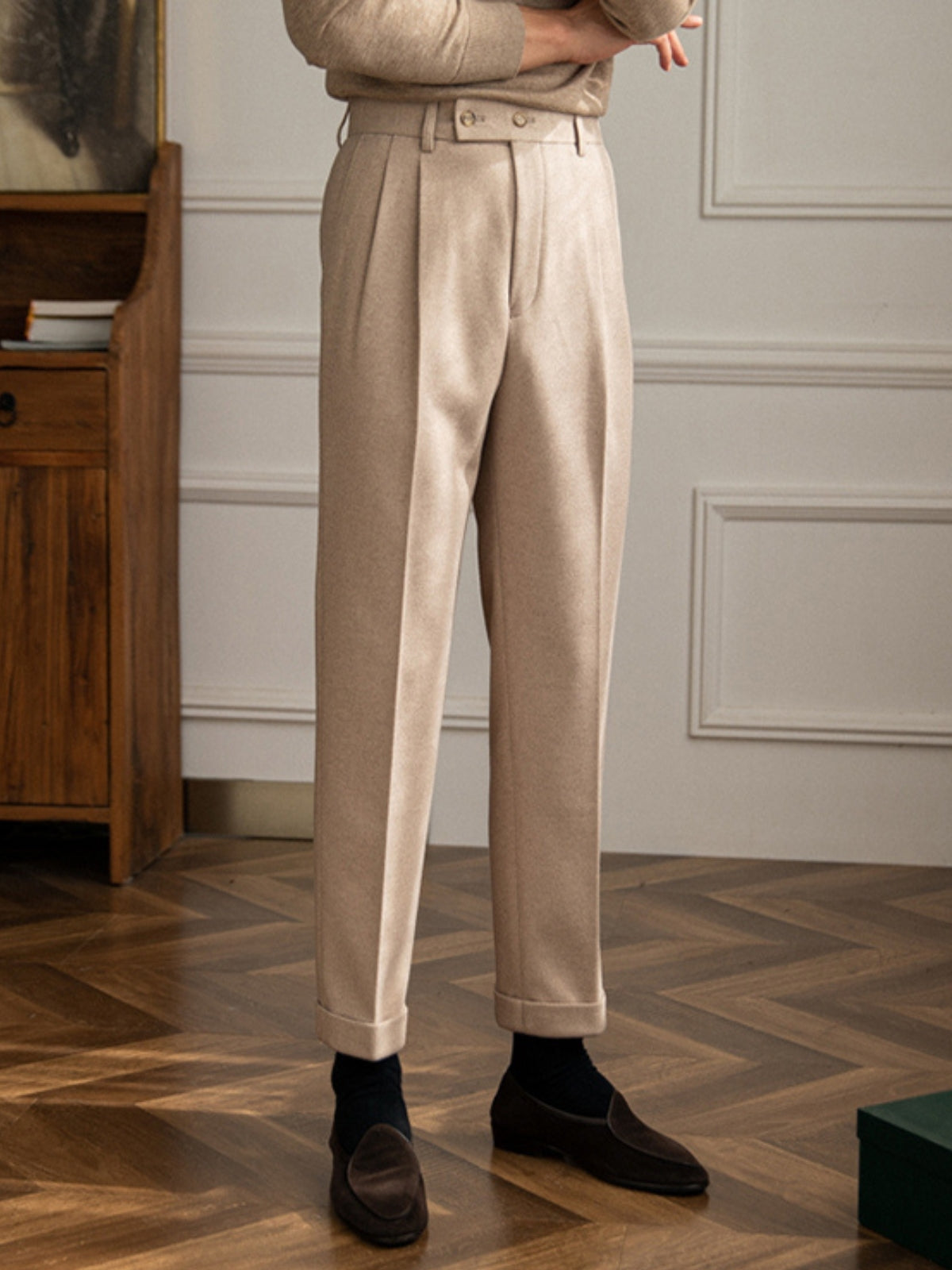 Classic High-Waist British Trousers