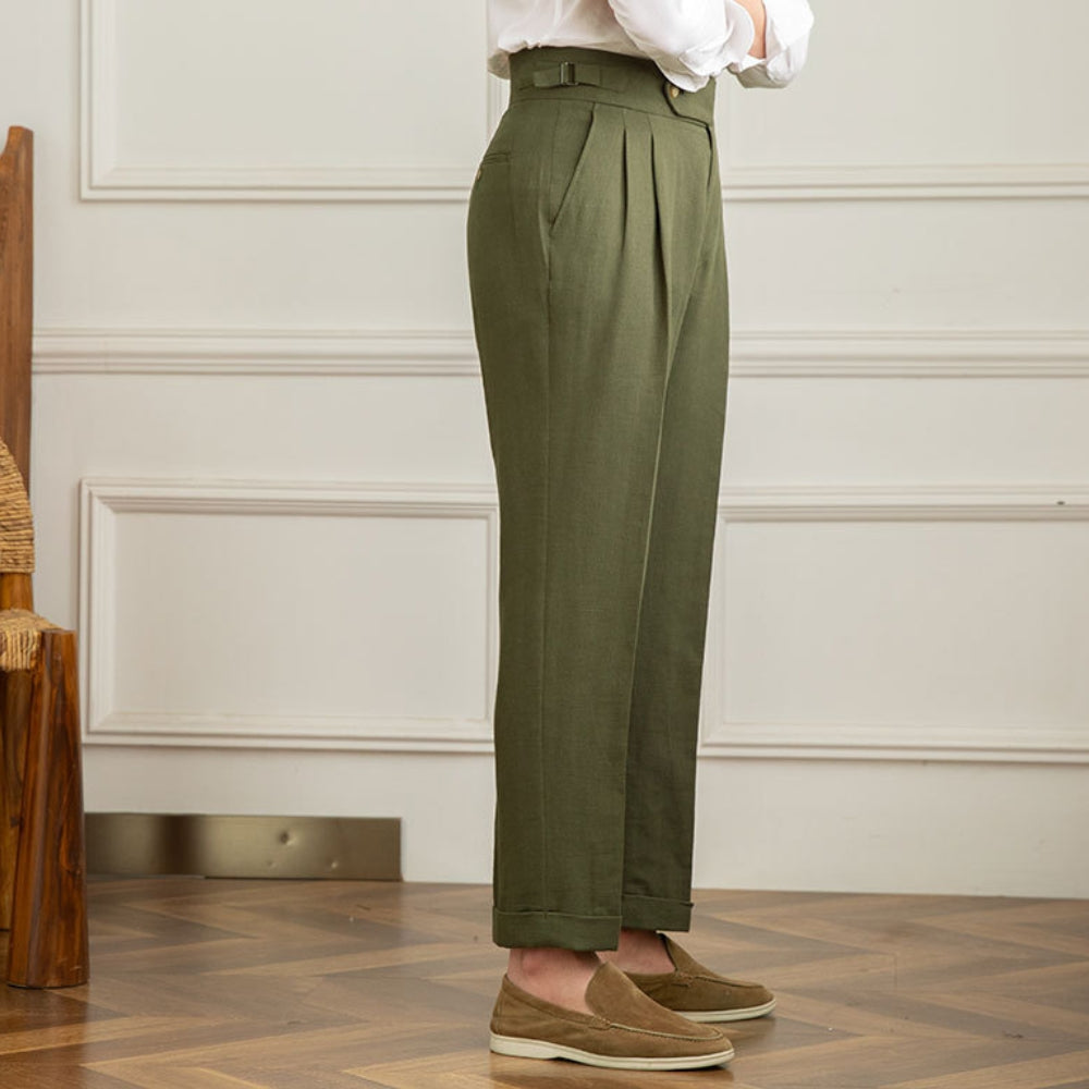 High Waist Cotton And Linen Casual Pants