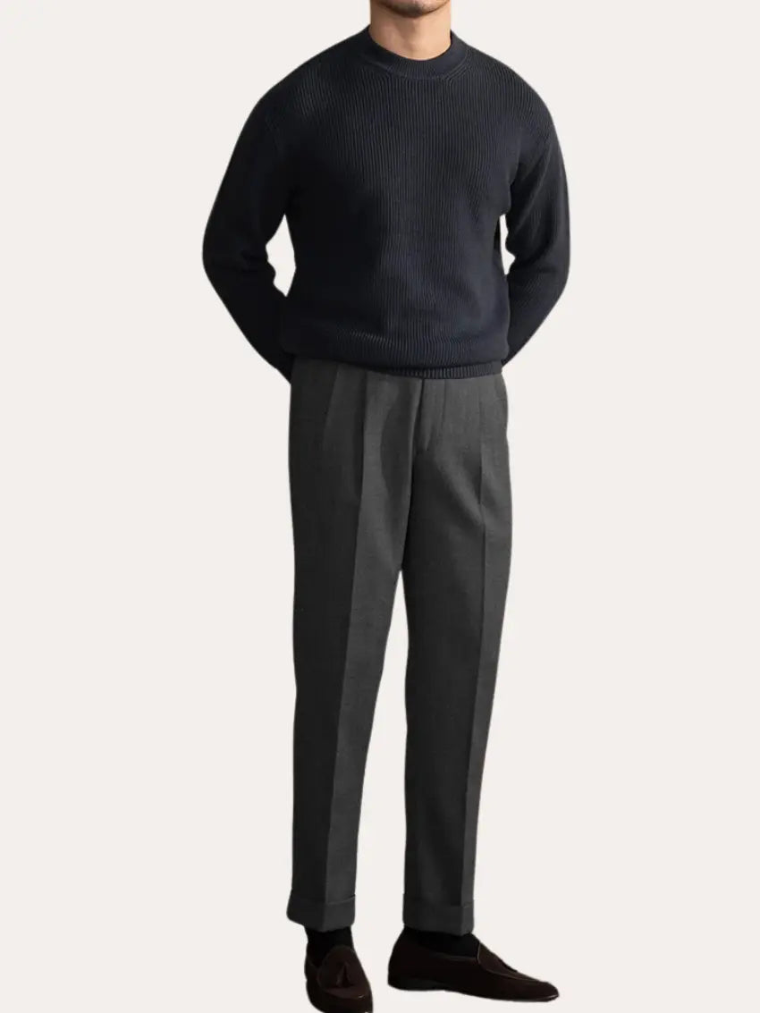 Crew Neck Ribbed Sweater