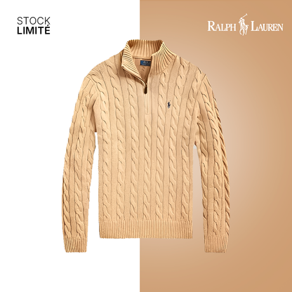Cotton Twisted Zipper Sweater | LIMITED STOCK