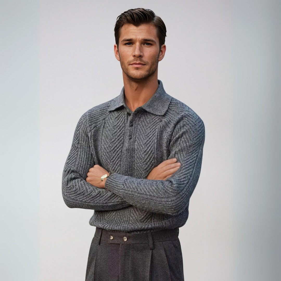 Luxe Men's Sweater with Collar