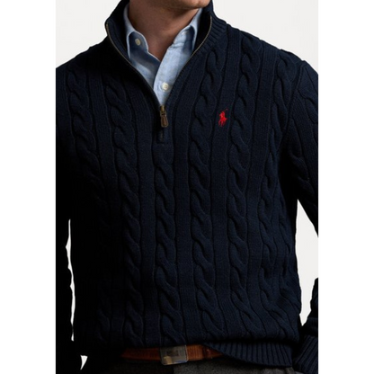 Cotton Twisted Zipper Sweater | LIMITED STOCK