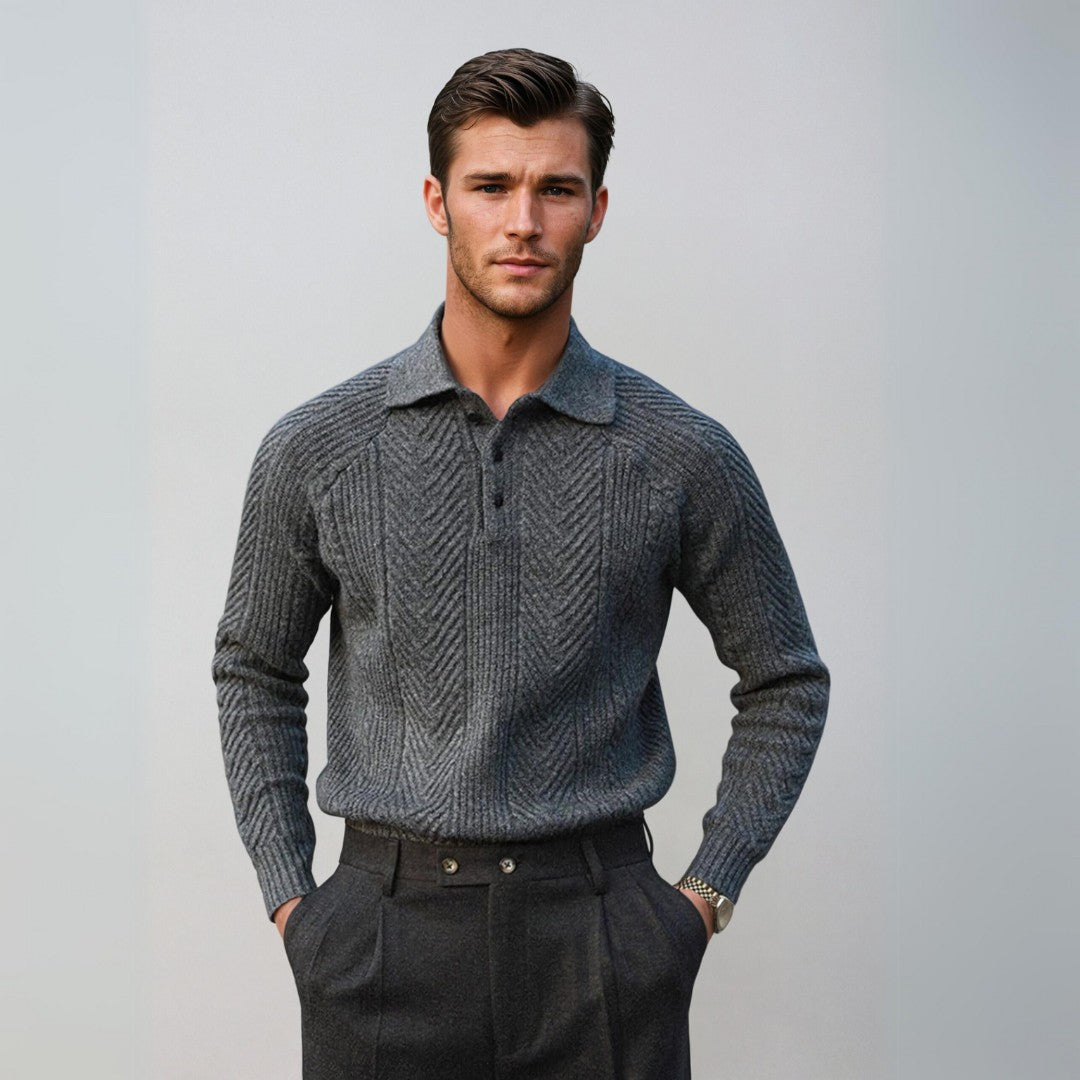 Luxe Men's Sweater with Collar
