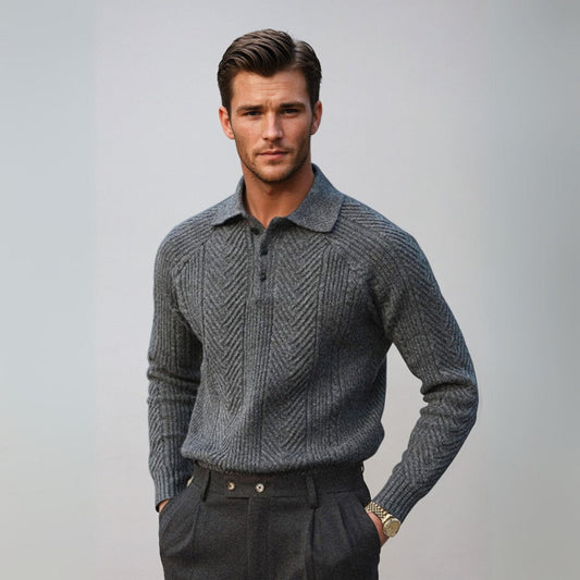 Luxe Men's Sweater with Collar
