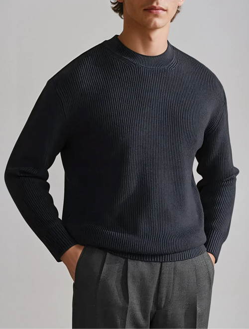 Crew Neck Ribbed Sweater
