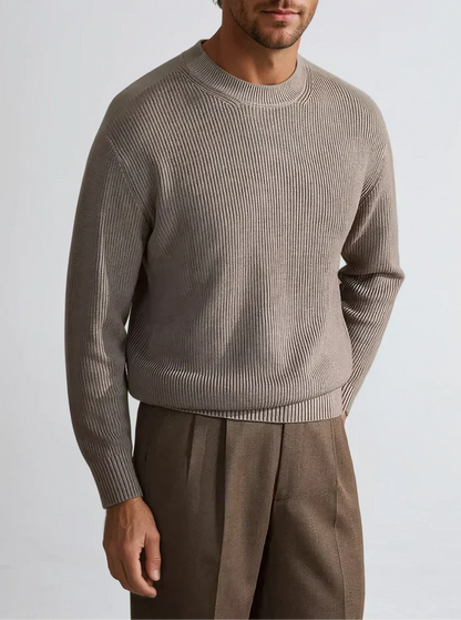 Crew Neck Ribbed Sweater