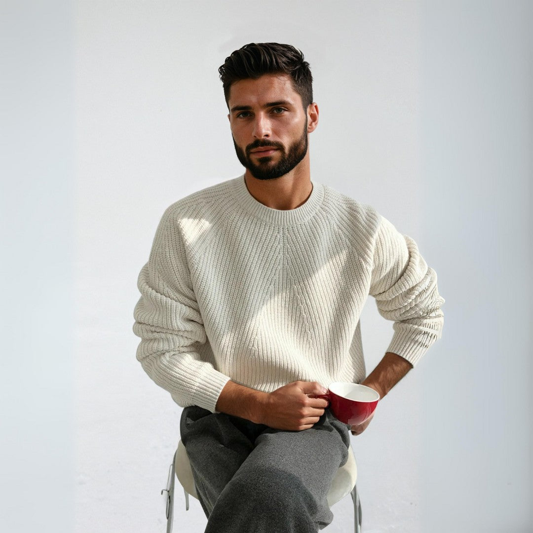 Ansel - Knitted Sweater with Round Neck