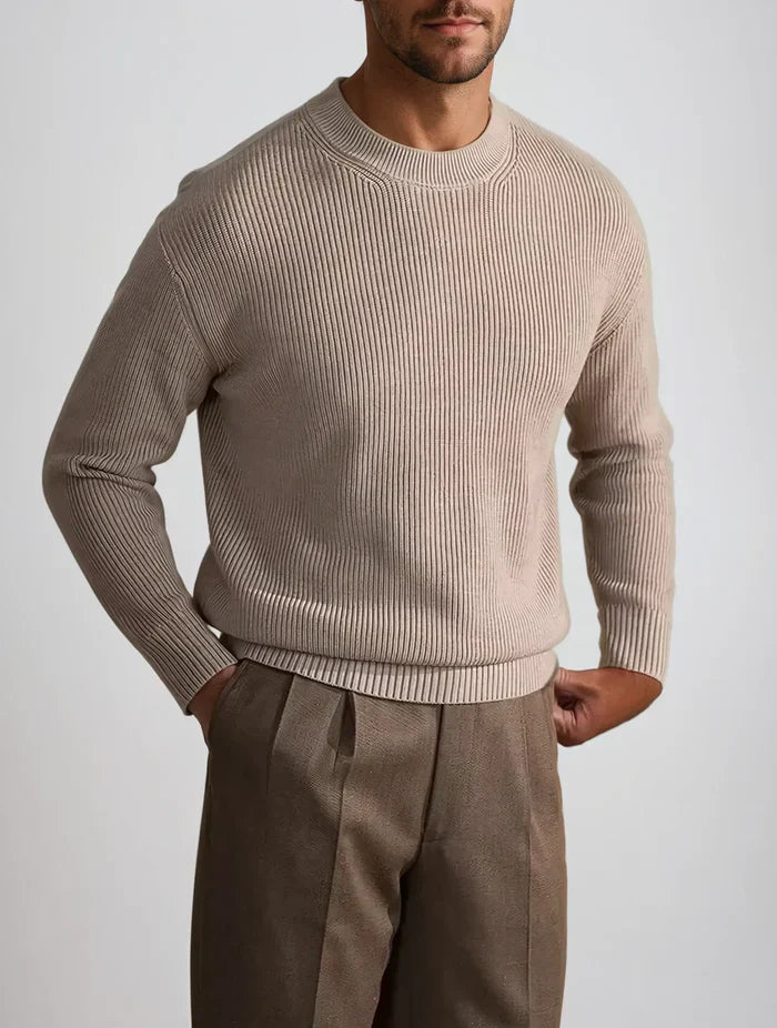 Crew Neck Ribbed Sweater