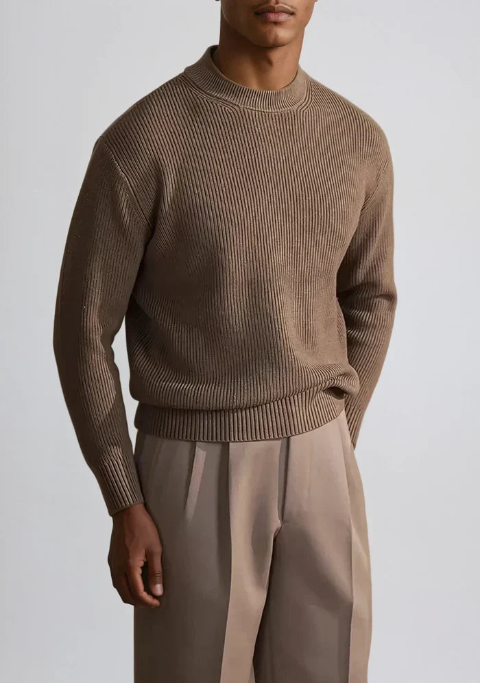Crew Neck Ribbed Sweater