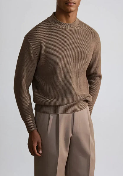 Crew Neck Ribbed Sweater